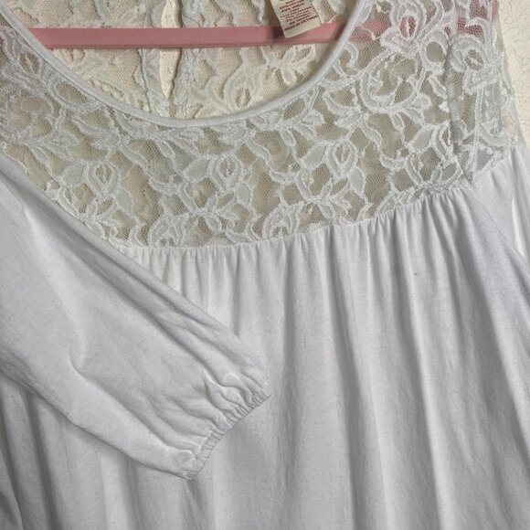 Sundance Blouse Womens Size M White Long Sleeve Lace Top Boho Peasant - Picture 5 of 8